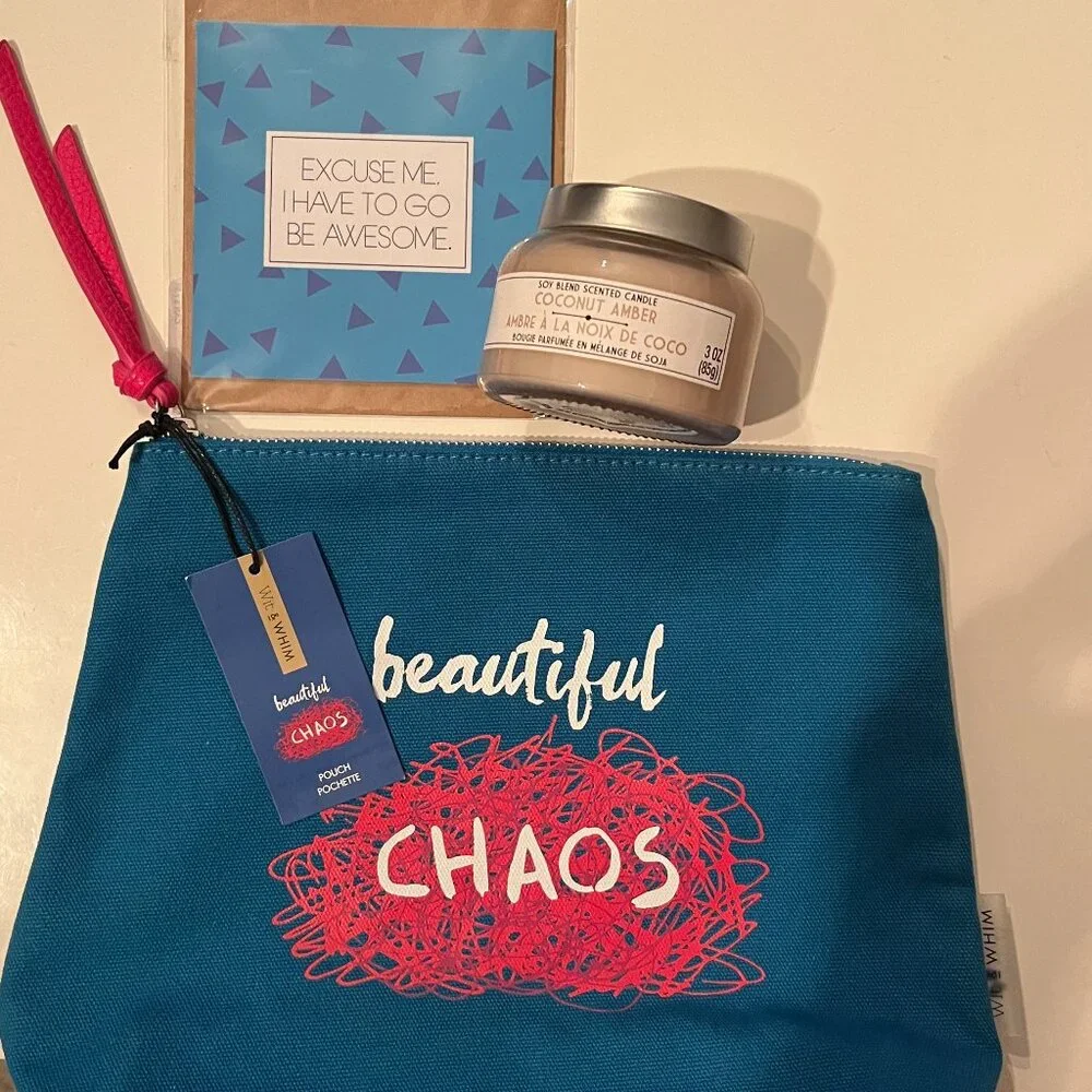 Office Supply or Makeup Pouch, Inspirational‎ Magnet and Candle (new/s/x)